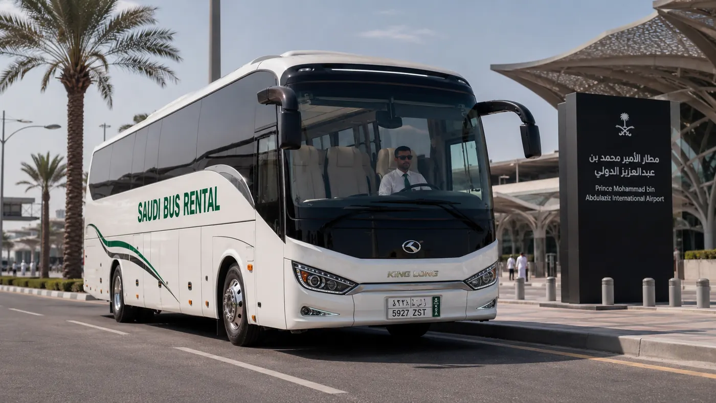 Airport Bus Transfer Saudi Arabia hero image for Saudi airport and hotel transfer planning