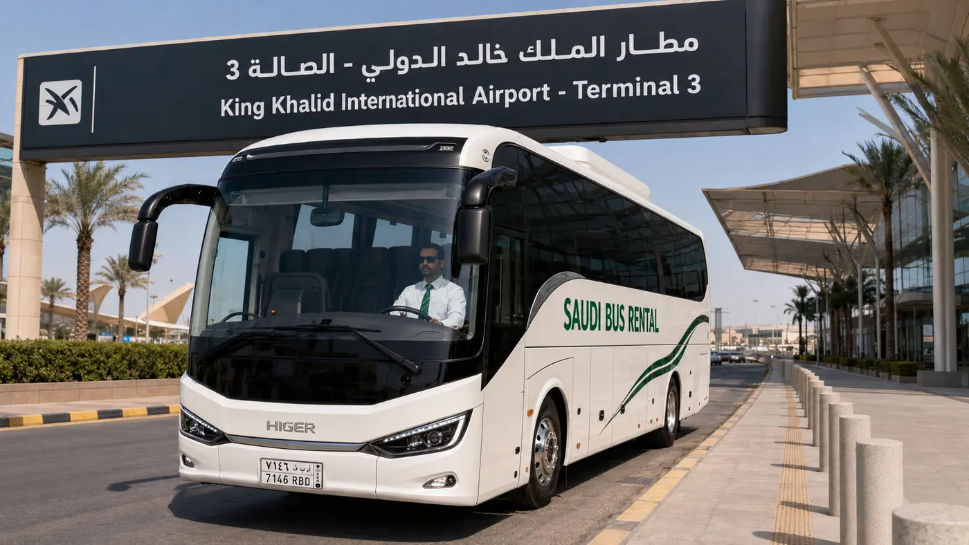 Airport Bus Transfer Saudi Arabia pickup access and luggage planning image