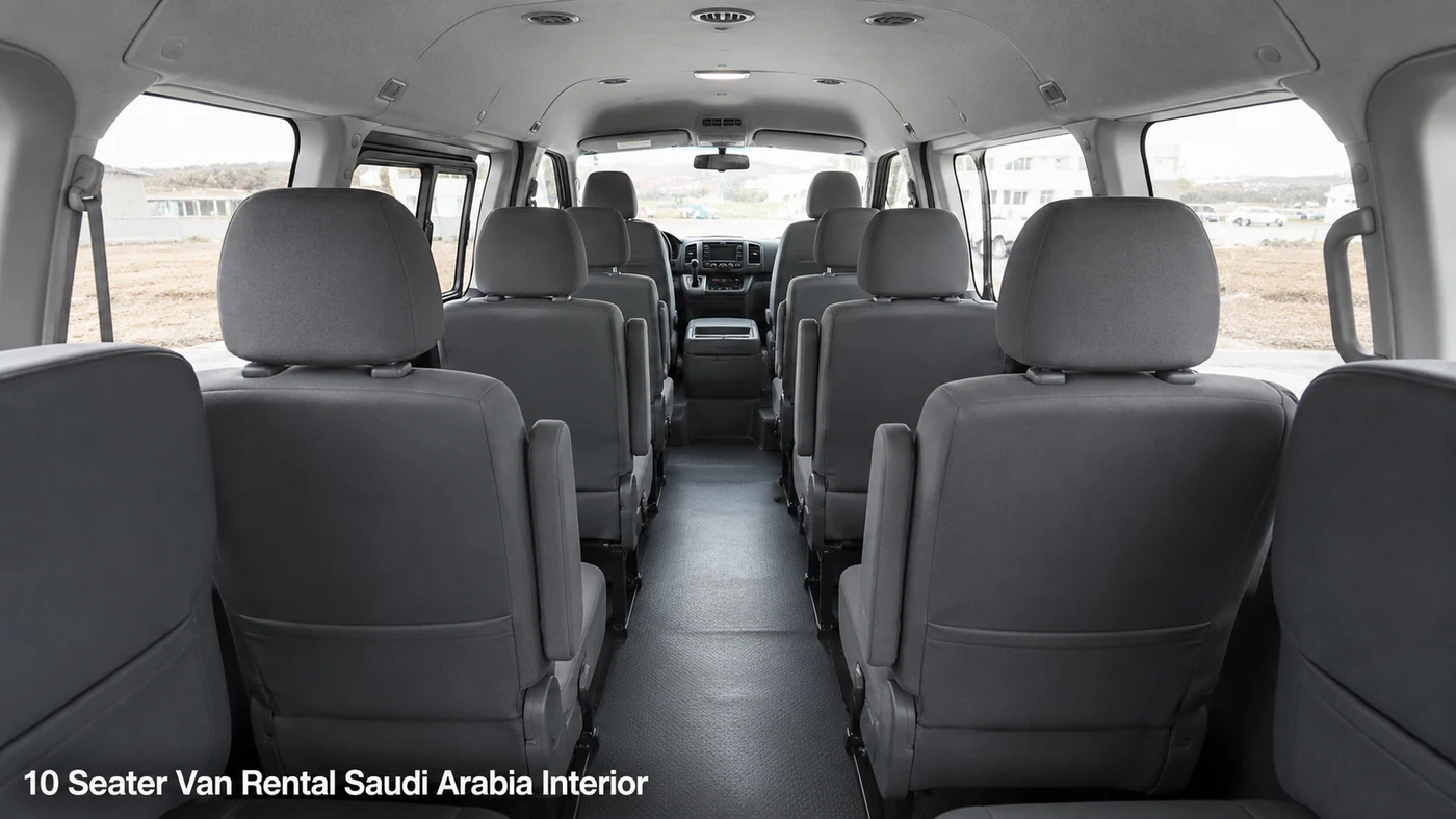 Interior seating view for 10 passenger capacity planning