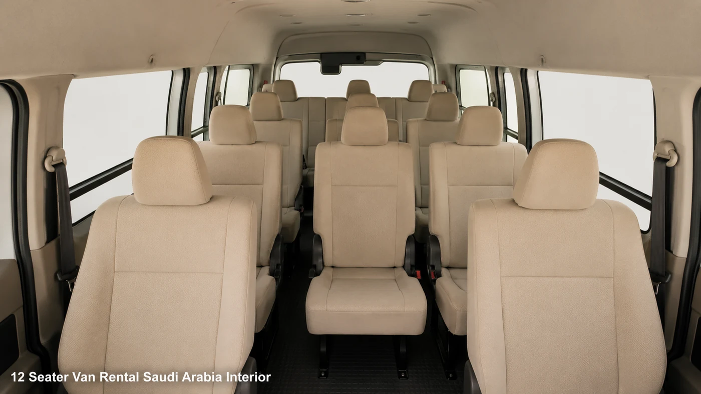 Interior seating view for 12 passenger capacity planning