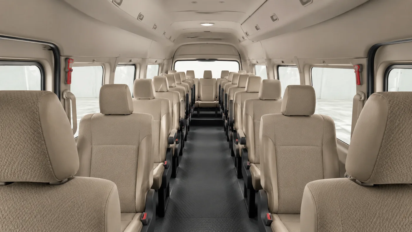 Interior seating view for 15 passenger capacity planning