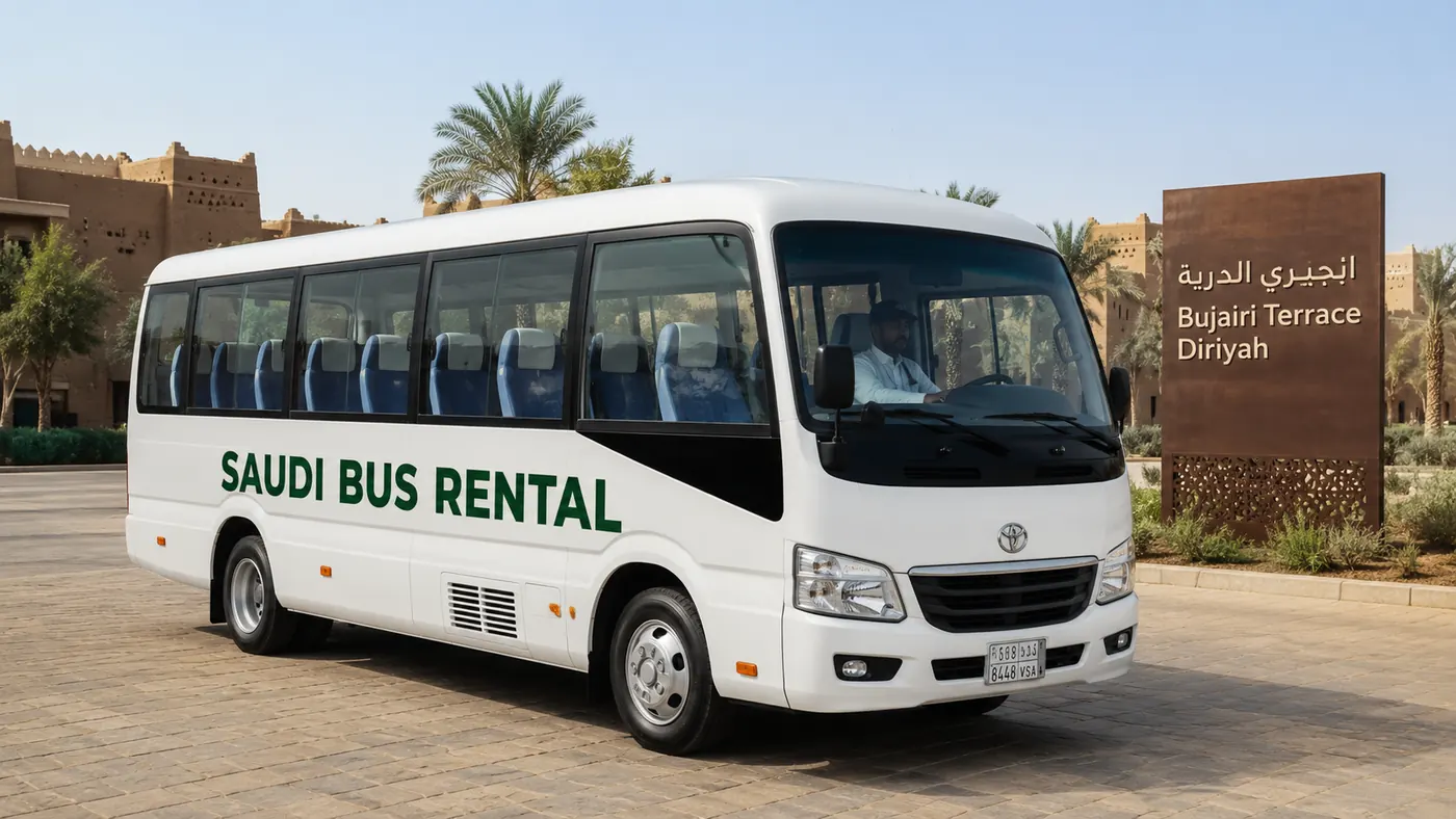 Exterior view for 20 passenger Saudi route transport