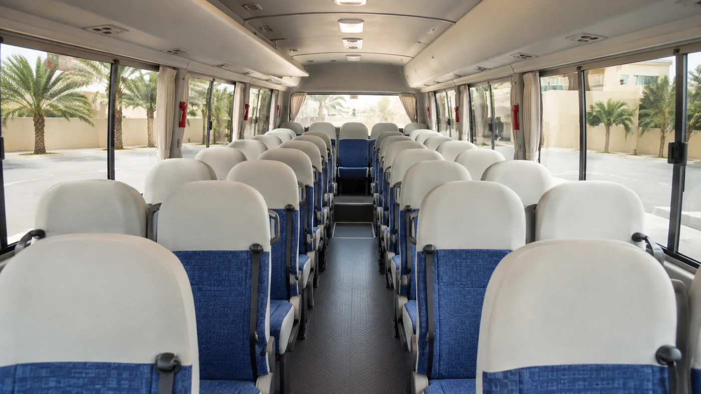 Interior seating view for 20 passenger capacity planning