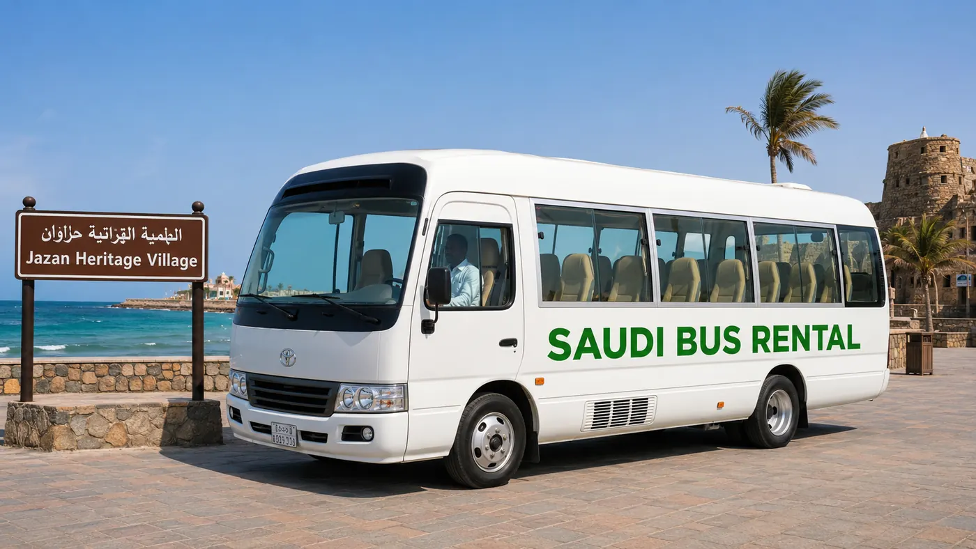 Exterior view for 22 passenger Saudi route transport