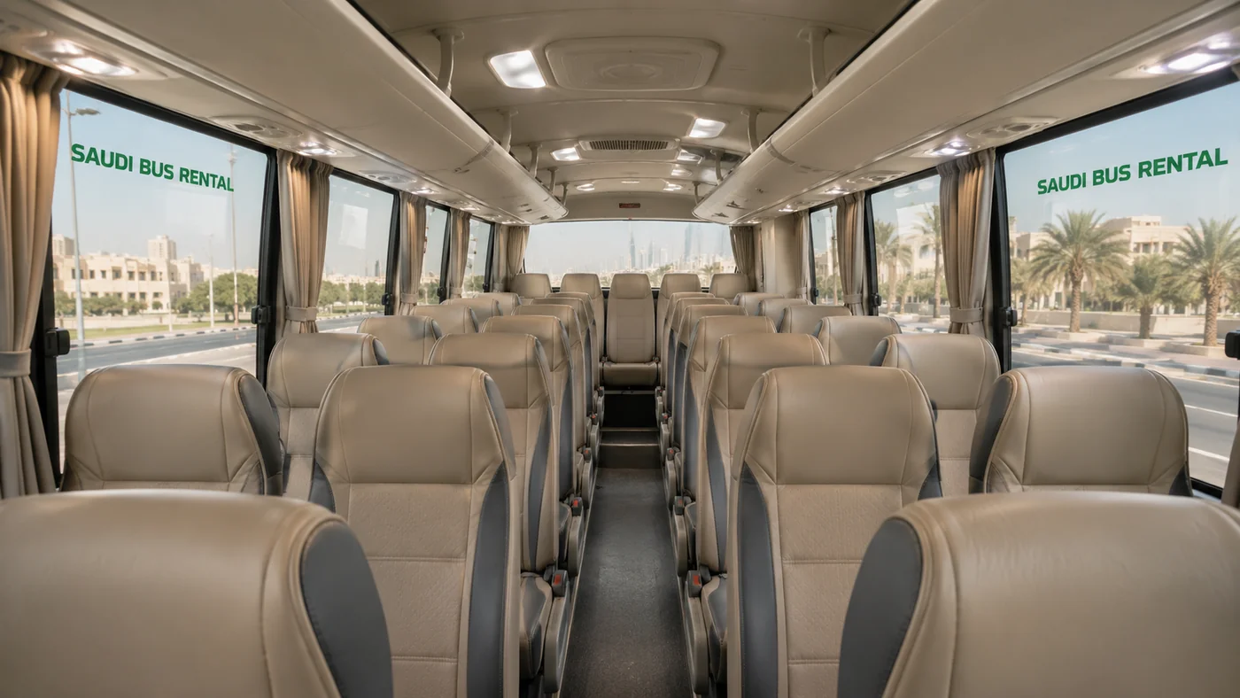 Interior seating view for 22 passenger capacity planning