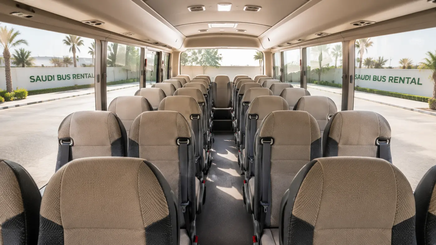 Interior seating view for 25 passenger capacity planning