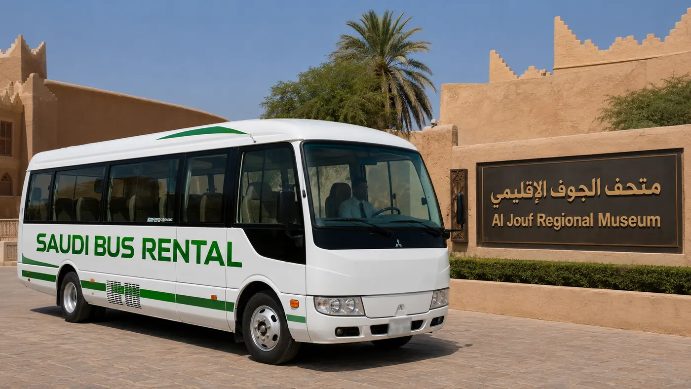 Exterior view for 33 passenger Saudi route transport