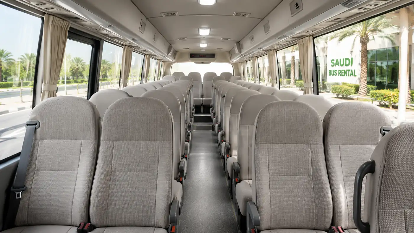 Interior seating view for 33 passenger capacity planning