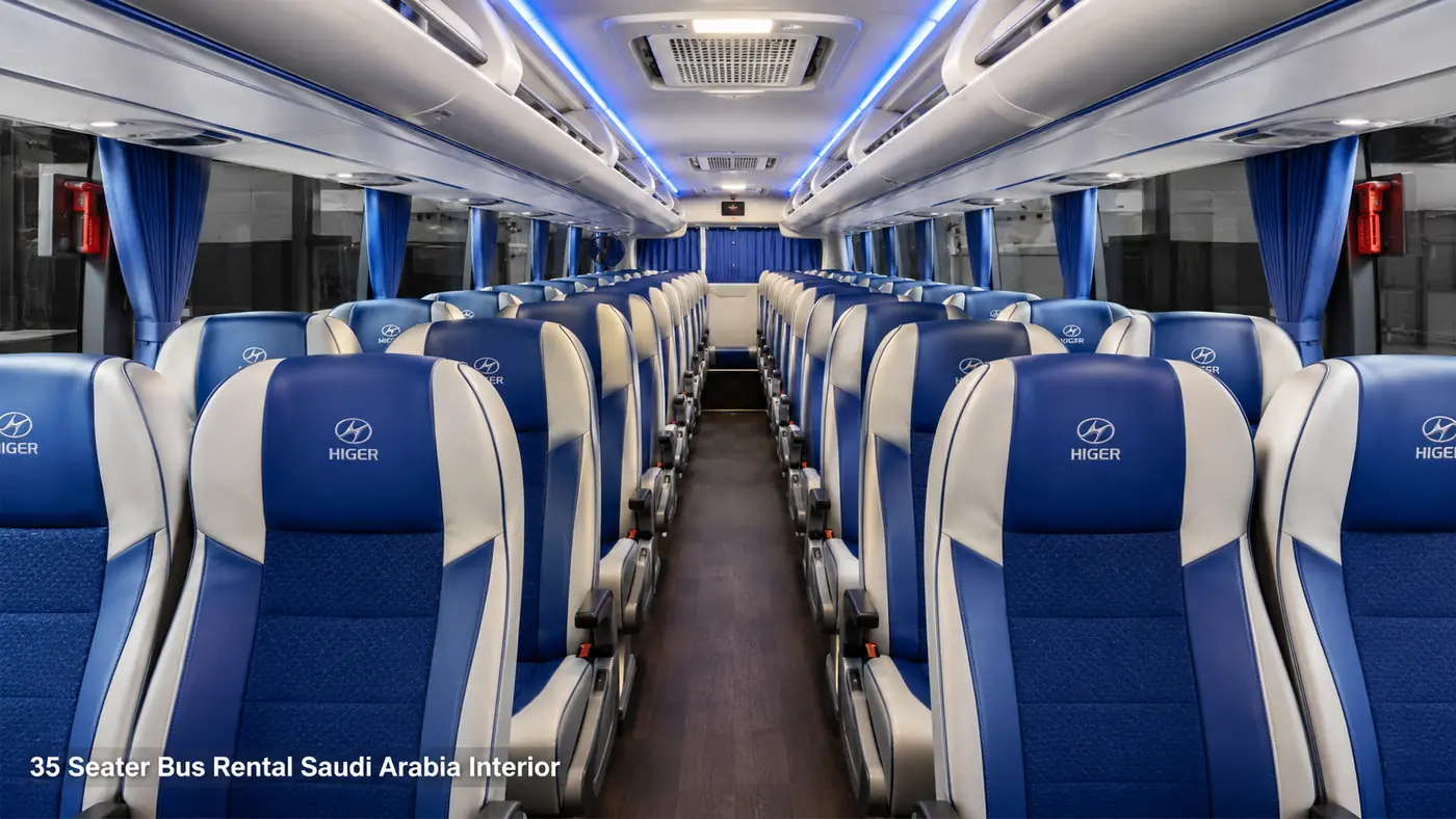 Interior seating view for 35 passenger capacity planning