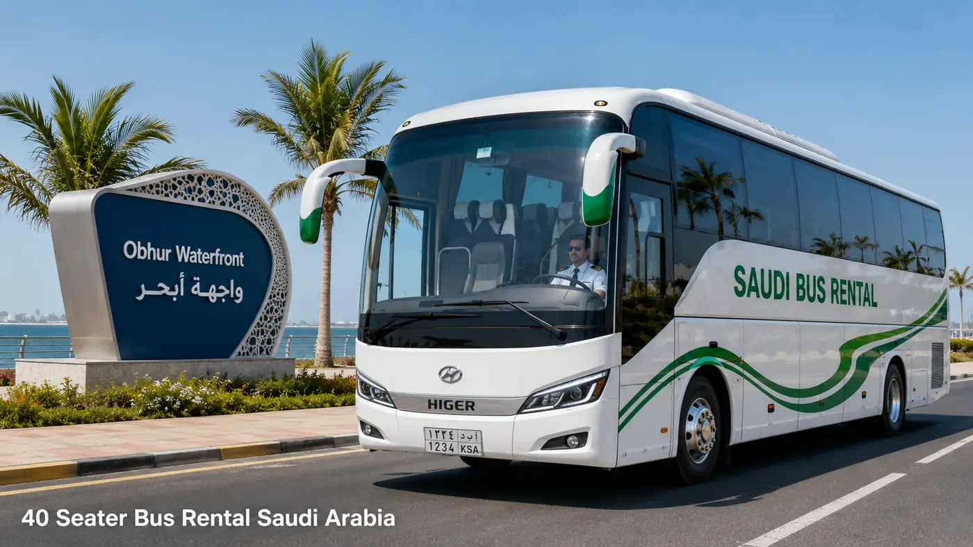 40 seat full-size staff bus or coach with driver for Saudi passenger transport