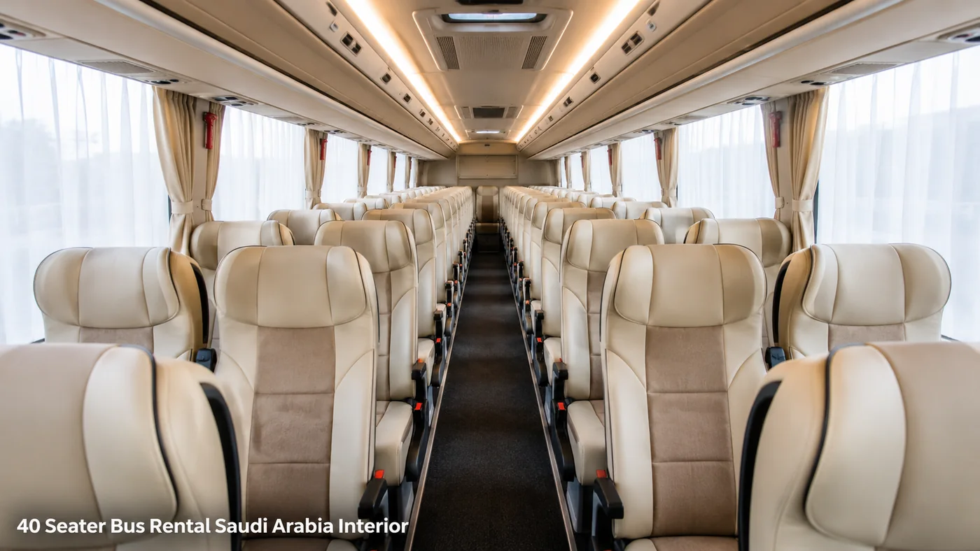 Interior seating view for 40 passenger capacity planning