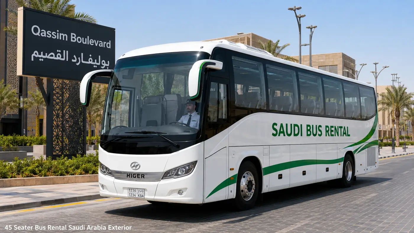 Exterior view for 45 passenger Saudi route transport