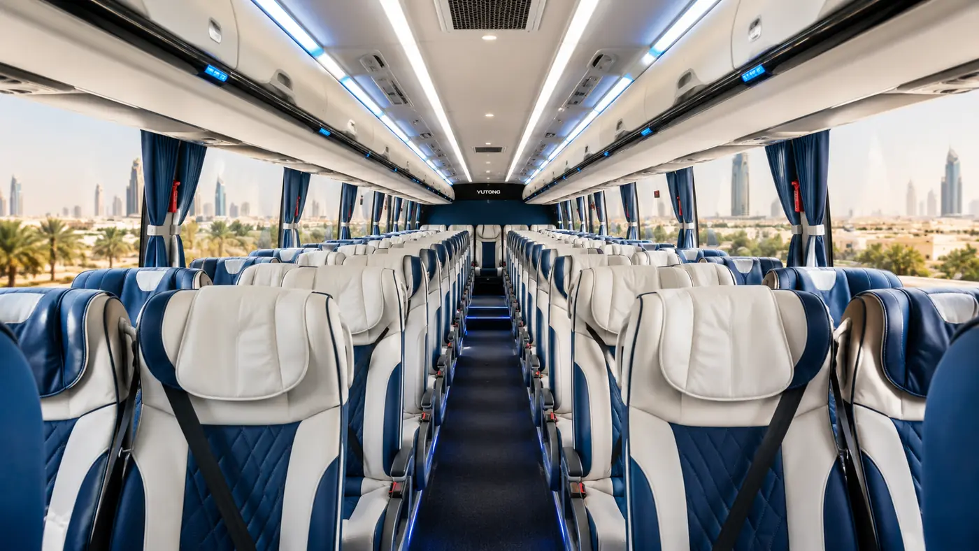 Interior seating view for 50 passenger capacity planning