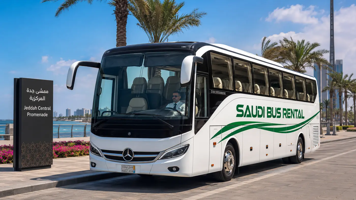 53 seat full-size staff bus or coach with driver for Saudi passenger transport