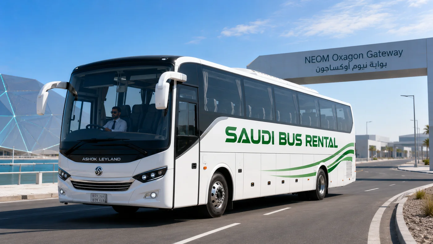 70 seat high-capacity bus or large coach with driver for Saudi passenger transport