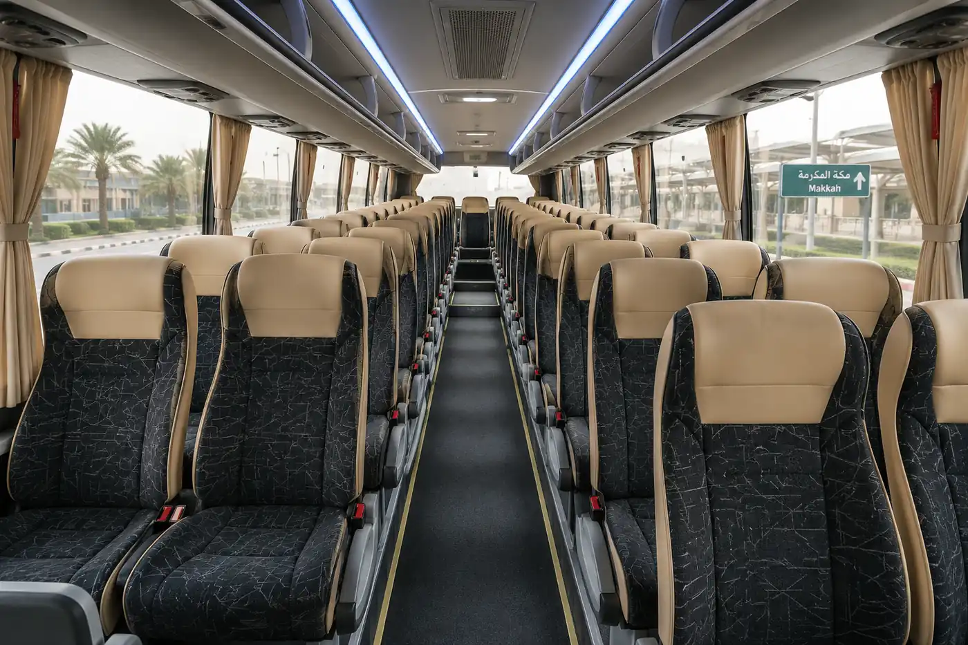Interior seating view for 70 passenger capacity planning