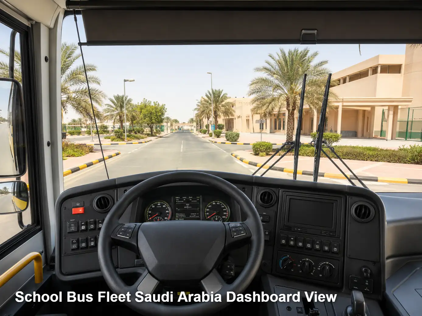 School Bus Fleet Saudi Arabia dashboard view image