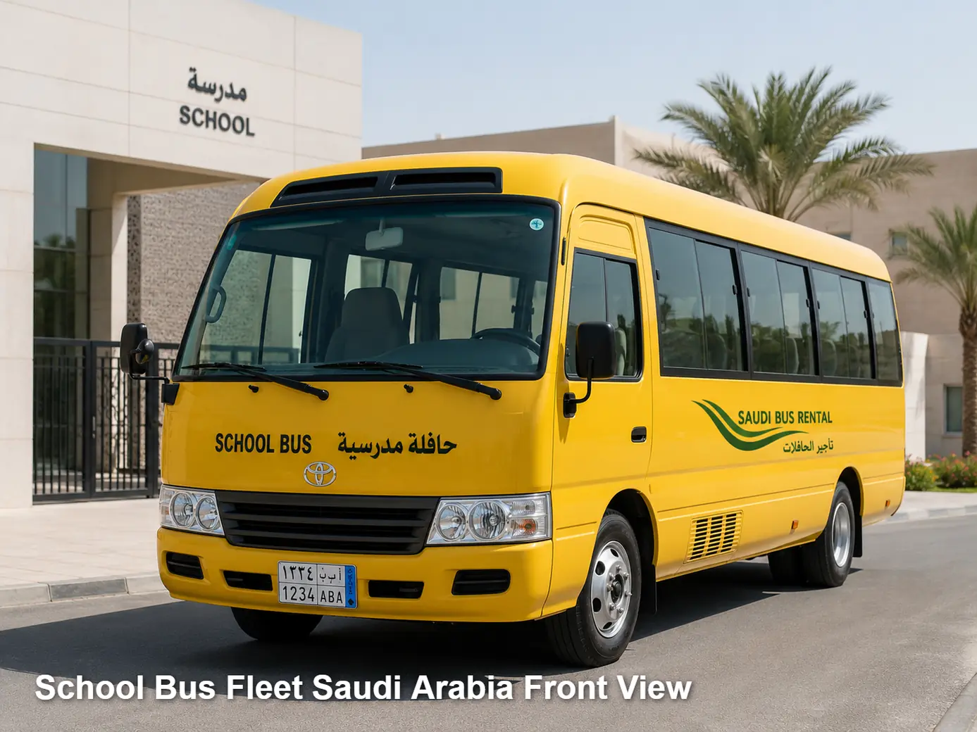 School Bus Fleet Saudi Arabia front view image