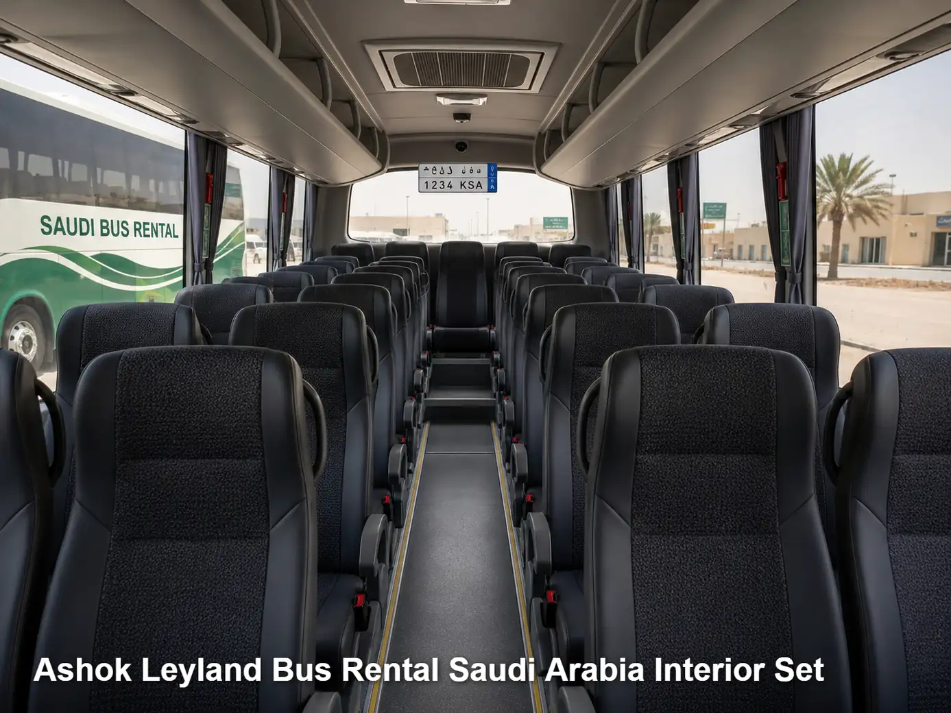 Ashok Leyland Bus passenger cabin and seating layout for Saudi route planning