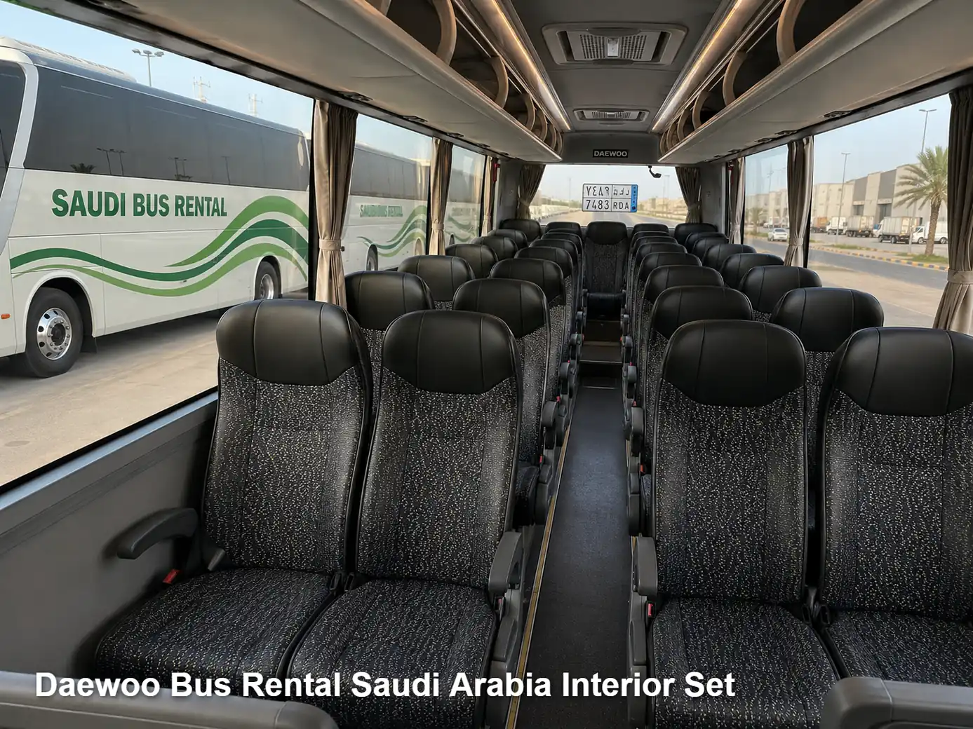 Daewoo Bus passenger cabin and seating layout for Saudi route planning