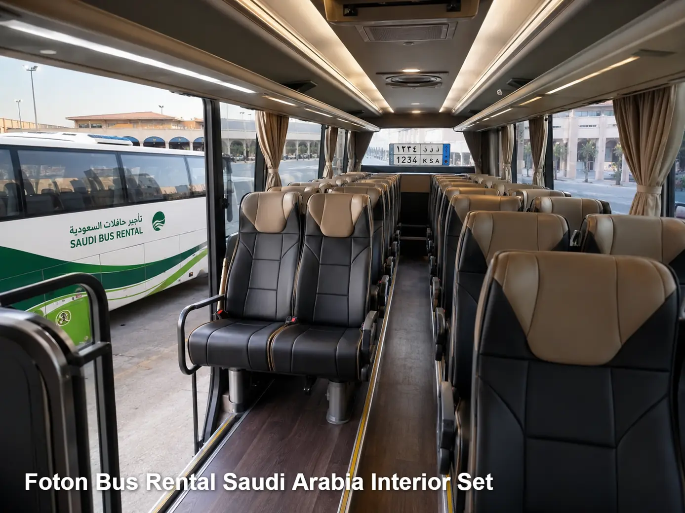 Foton Bus passenger cabin and seating layout for Saudi route planning