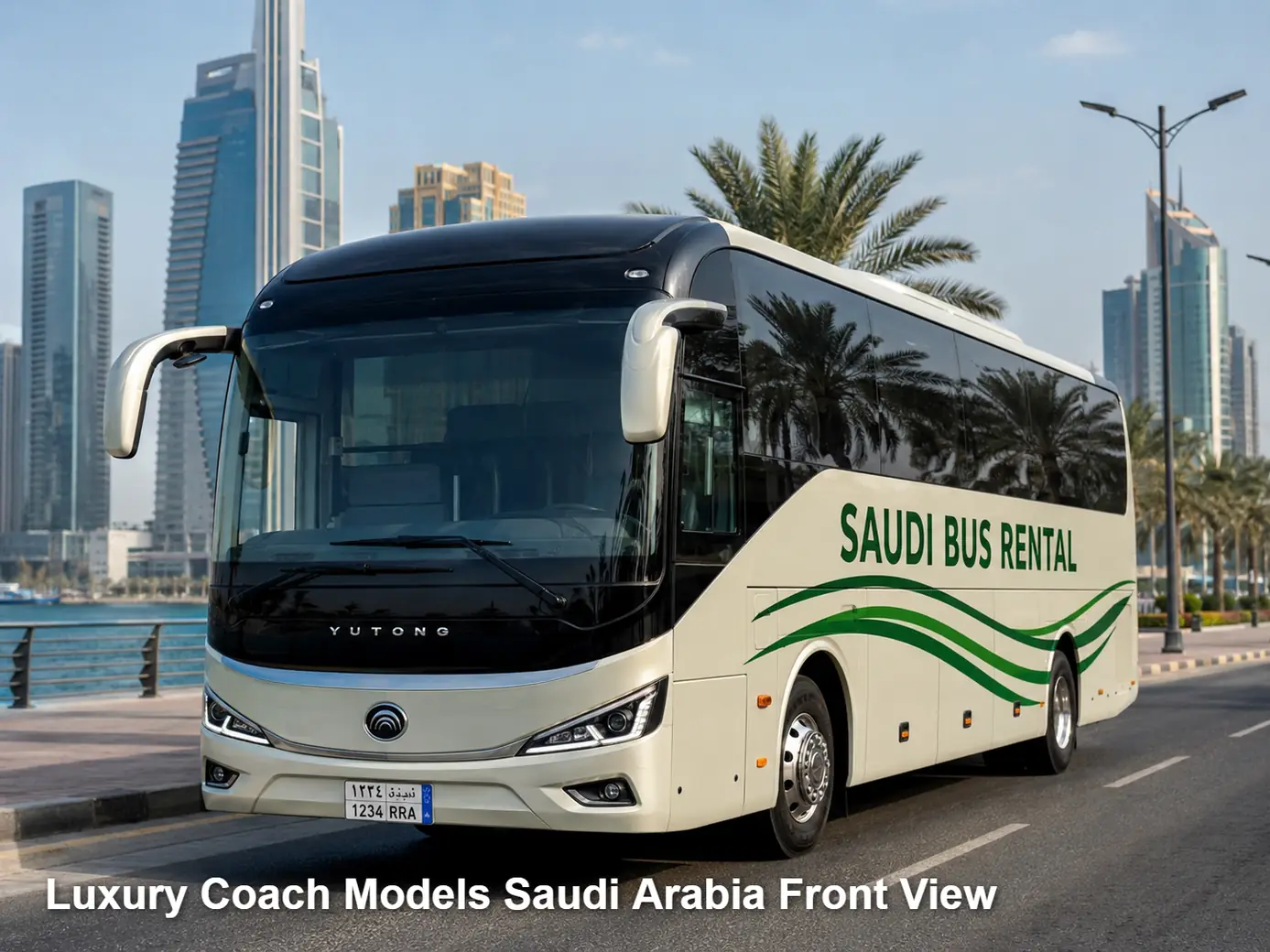 Luxury Coach Models front view for Saudi route planning