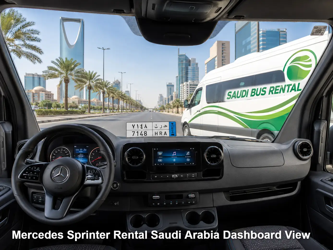 Mercedes Sprinter driver area and dashboard for Saudi operating review