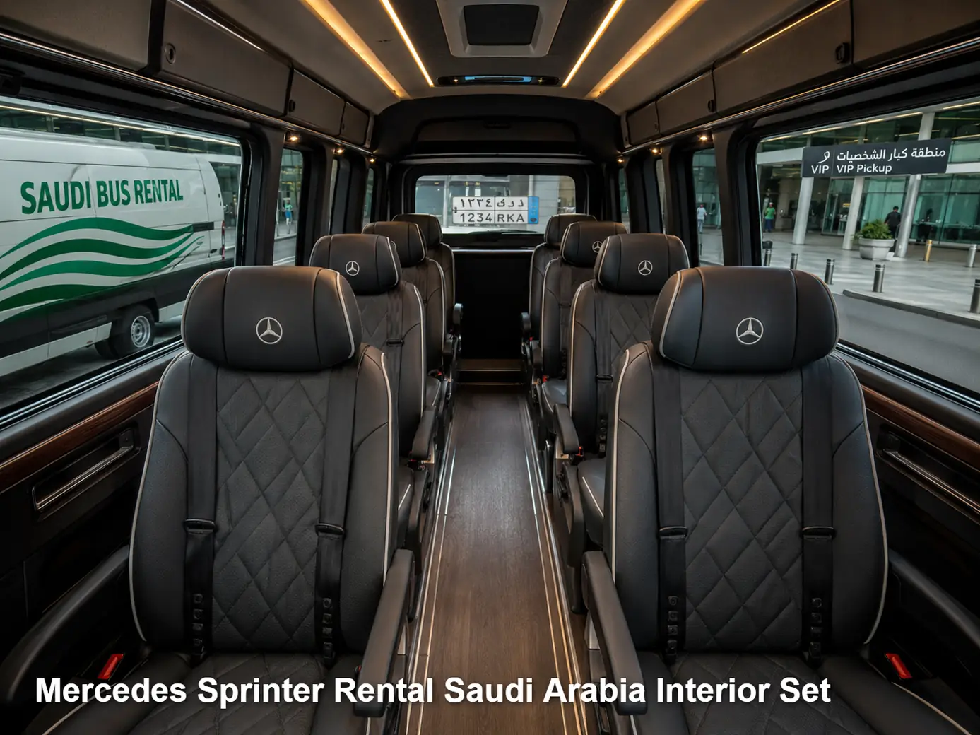 Mercedes Sprinter passenger cabin and seating layout for Saudi route planning