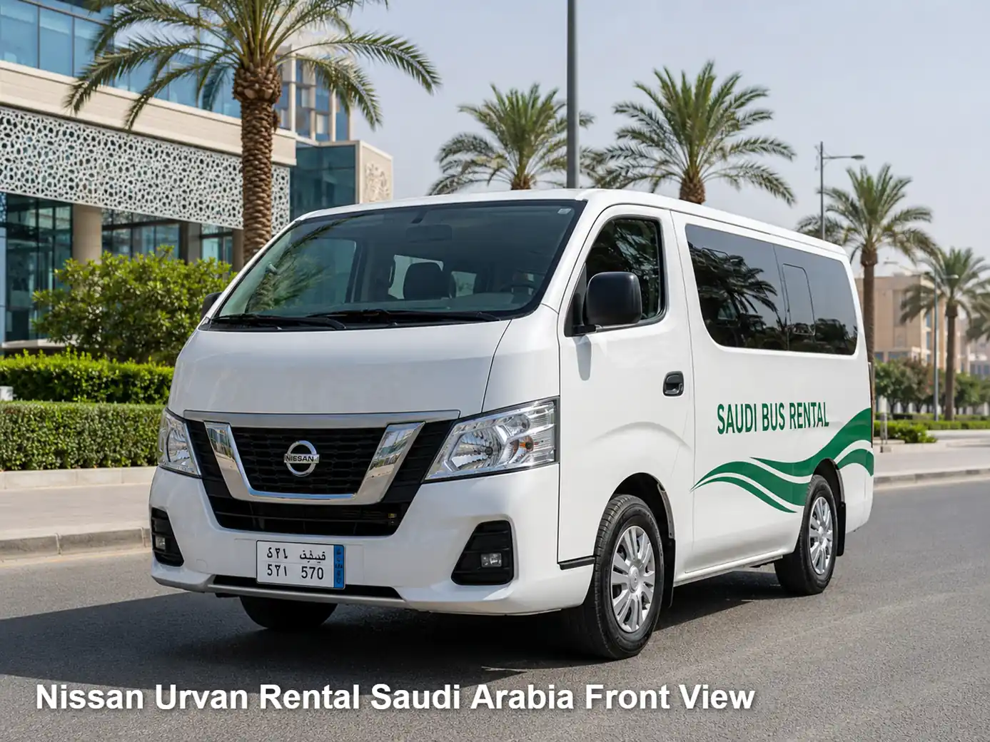 Nissan Urvan front view for Saudi route planning