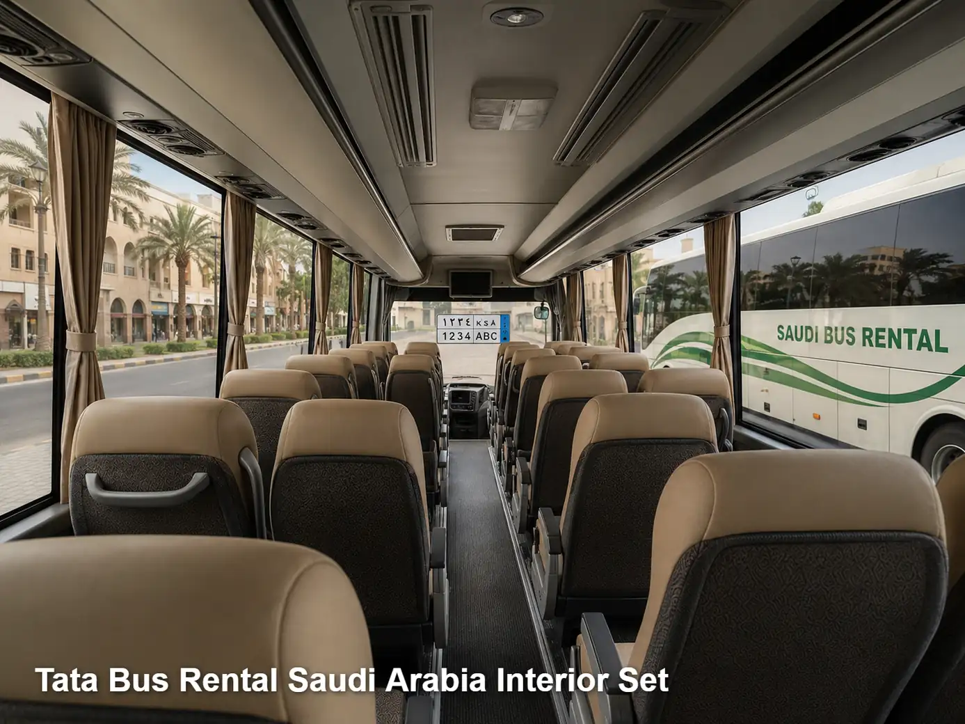 Tata Bus passenger cabin and seating layout for Saudi route planning