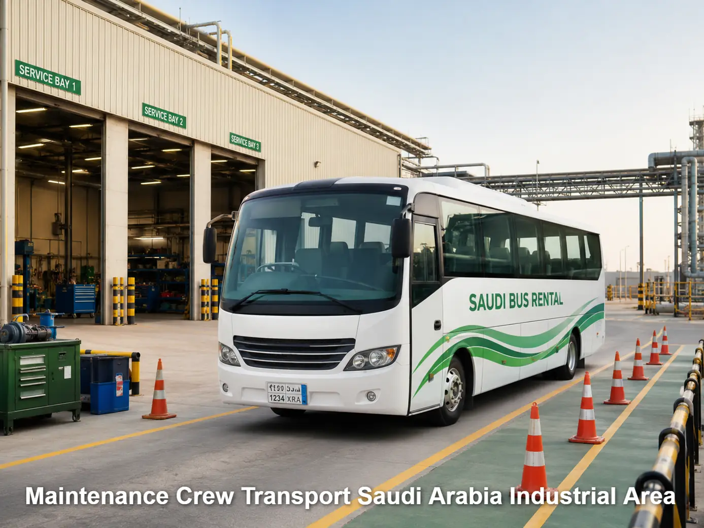 Maintenance Crew Transport Saudi Arabia Industrial Area image for Saudi Bus Rental
