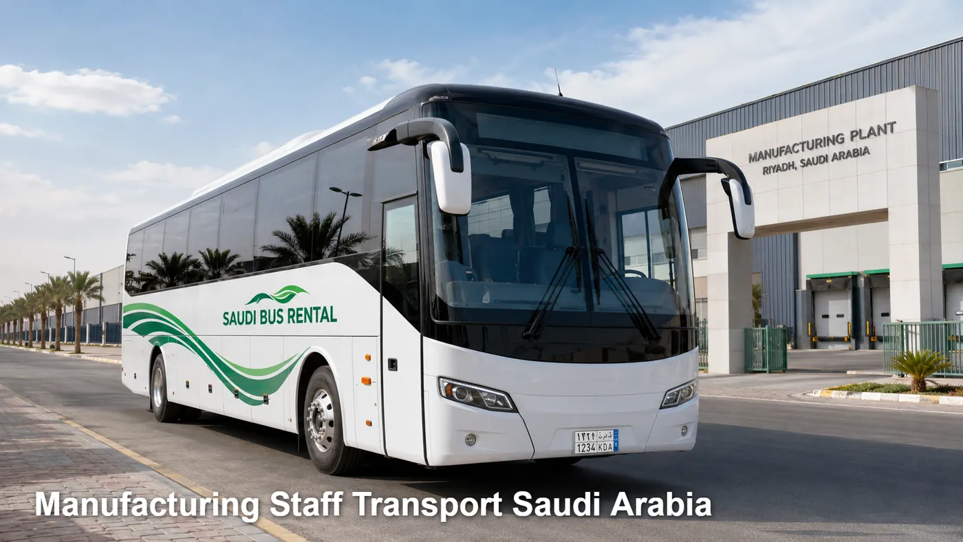 Manufacturing Staff Transport Saudi Arabia image for Saudi Bus Rental