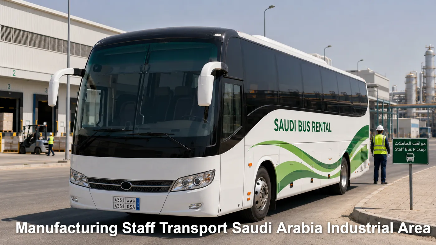Manufacturing Staff Transport Saudi Arabia Industrial Area image for Saudi Bus Rental