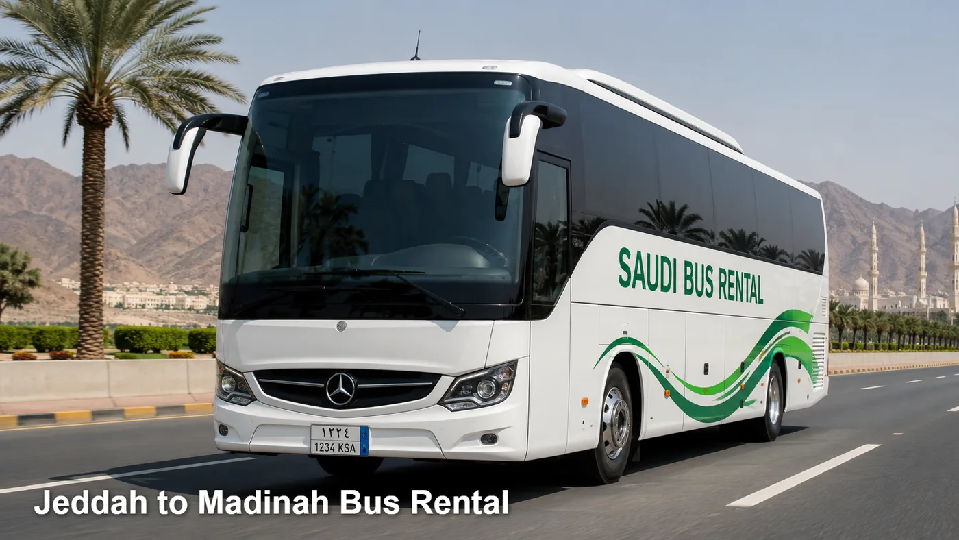 Jeddah To Madinah Bus Rental route planning image for Saudi Bus Rental