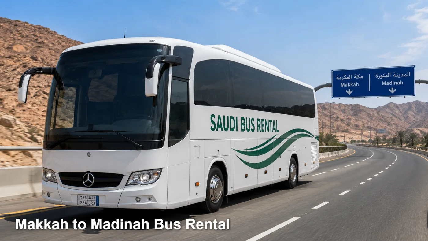 Makkah To Madinah Bus Rental route planning image for Saudi Bus Rental