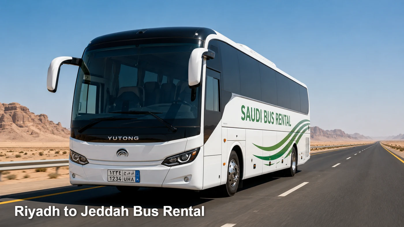 Riyadh To Jeddah Bus Rental route planning image for Saudi Bus Rental