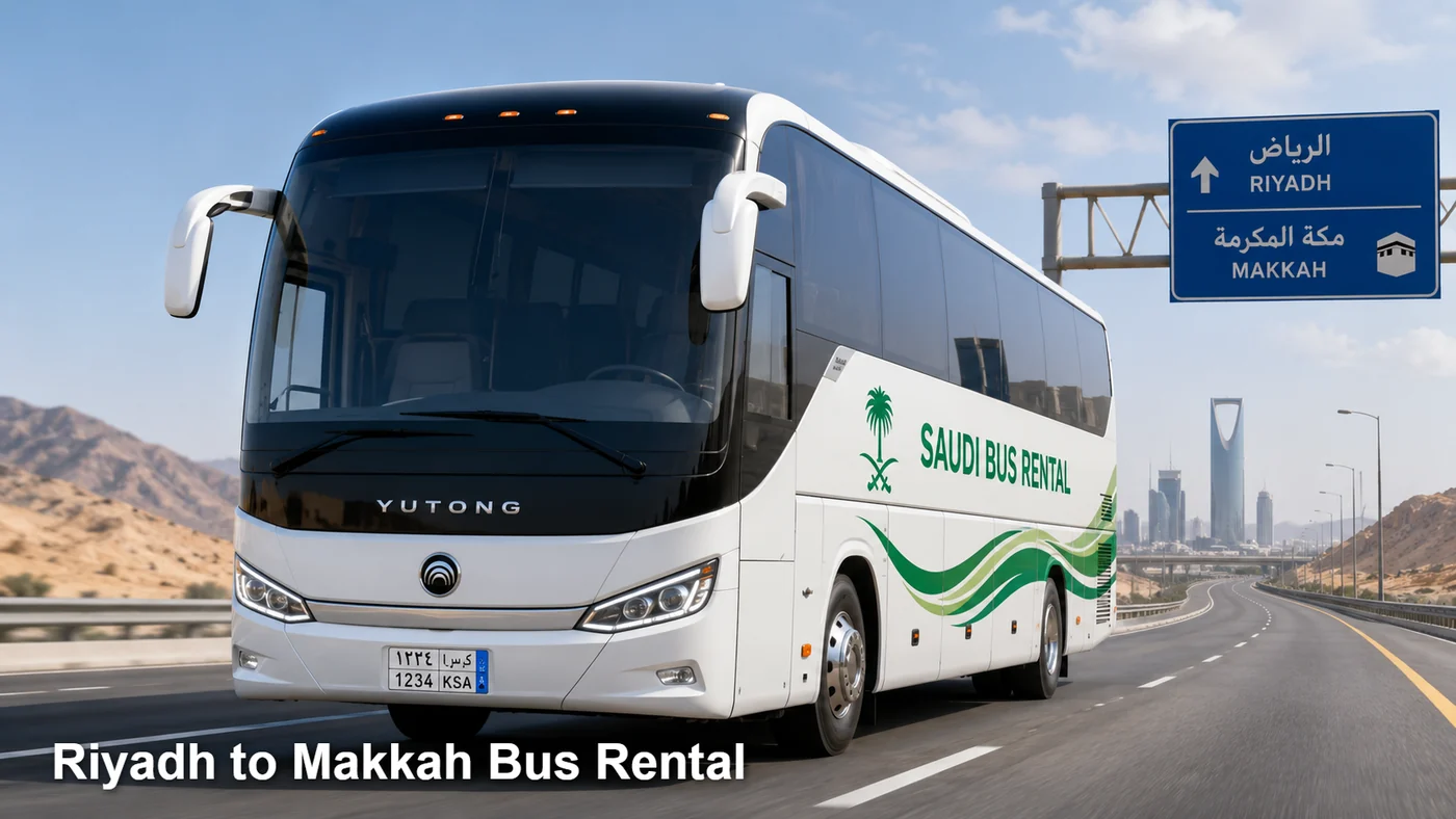 Riyadh To Makkah Bus Rental route planning image for Saudi Bus Rental