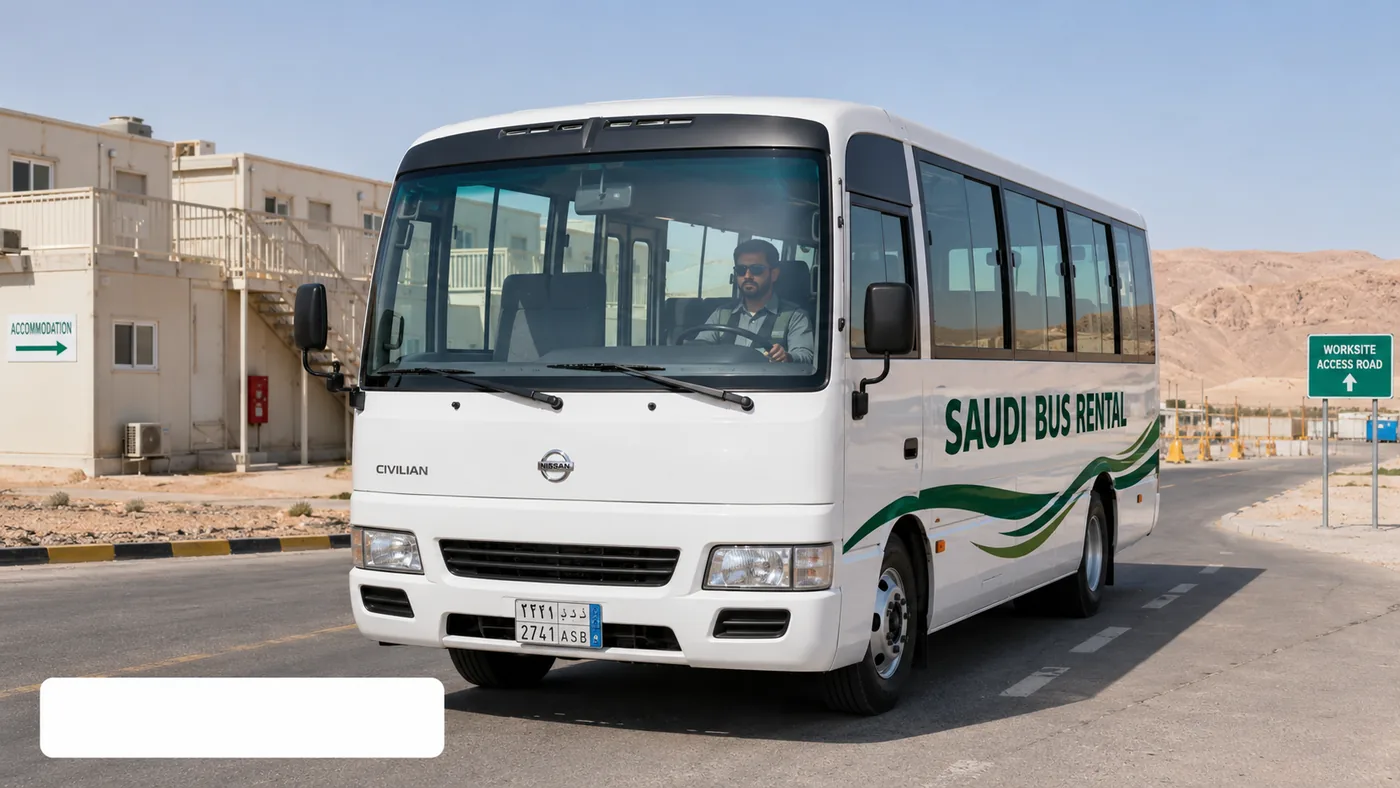 Accommodation To Site Bus Saudi Arabia hero image for Saudi worker route planning