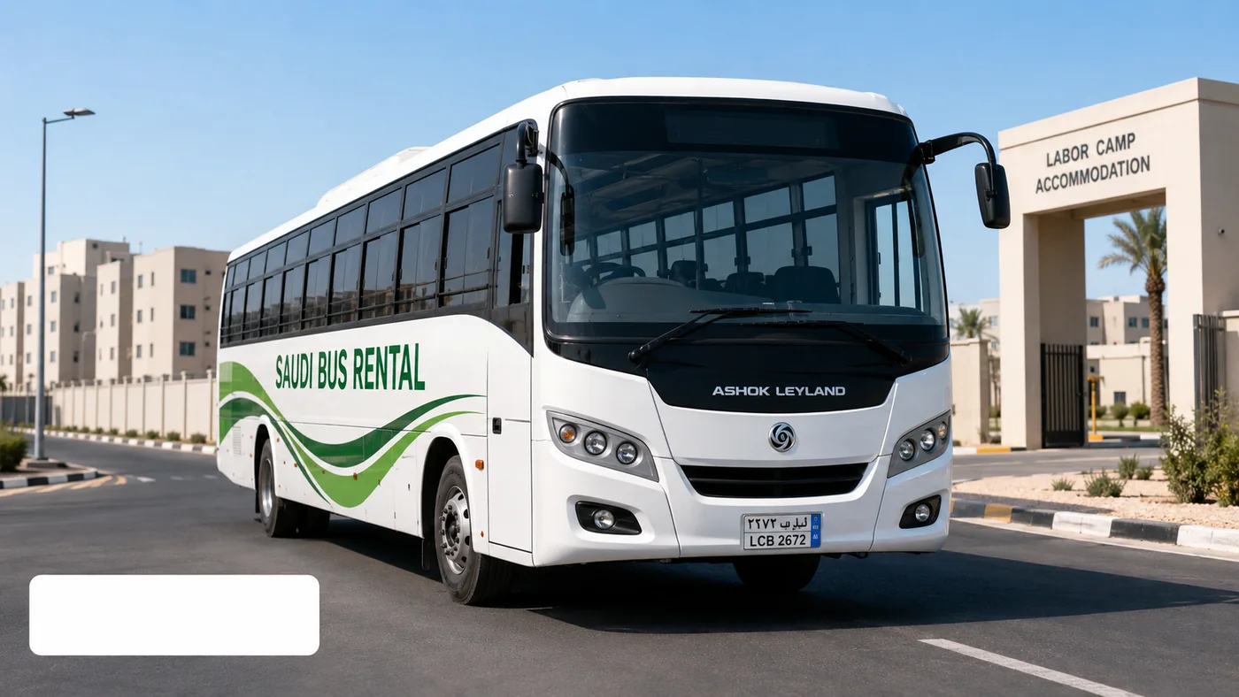 Labor Camp Bus Service Saudi Arabia hero image for Saudi worker route planning