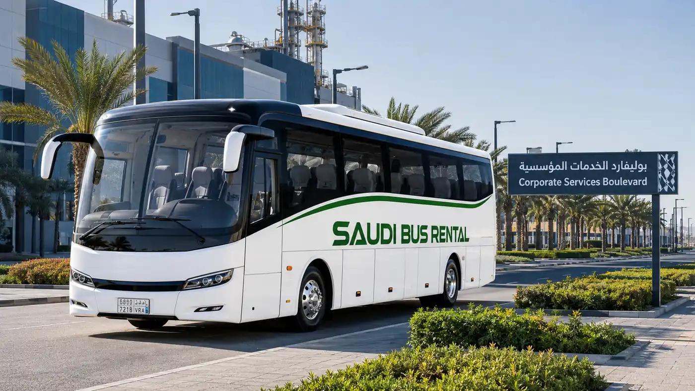 Luxury Staff Coach Rental Saudi Arabia Exterior image for Saudi Bus Rental