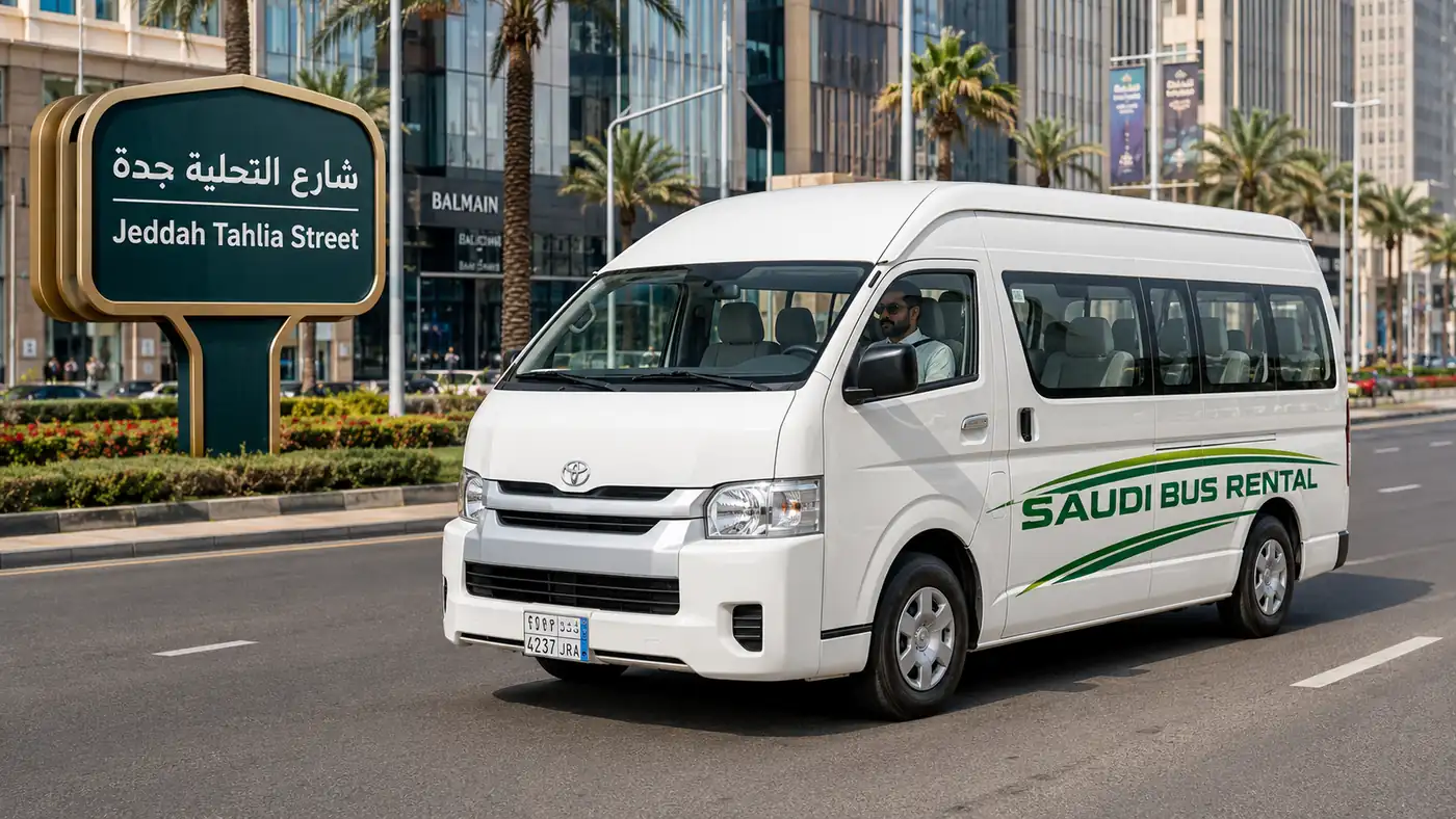 City Van Rental Saudi Arabia hero visual for driver-led Saudi passenger transport