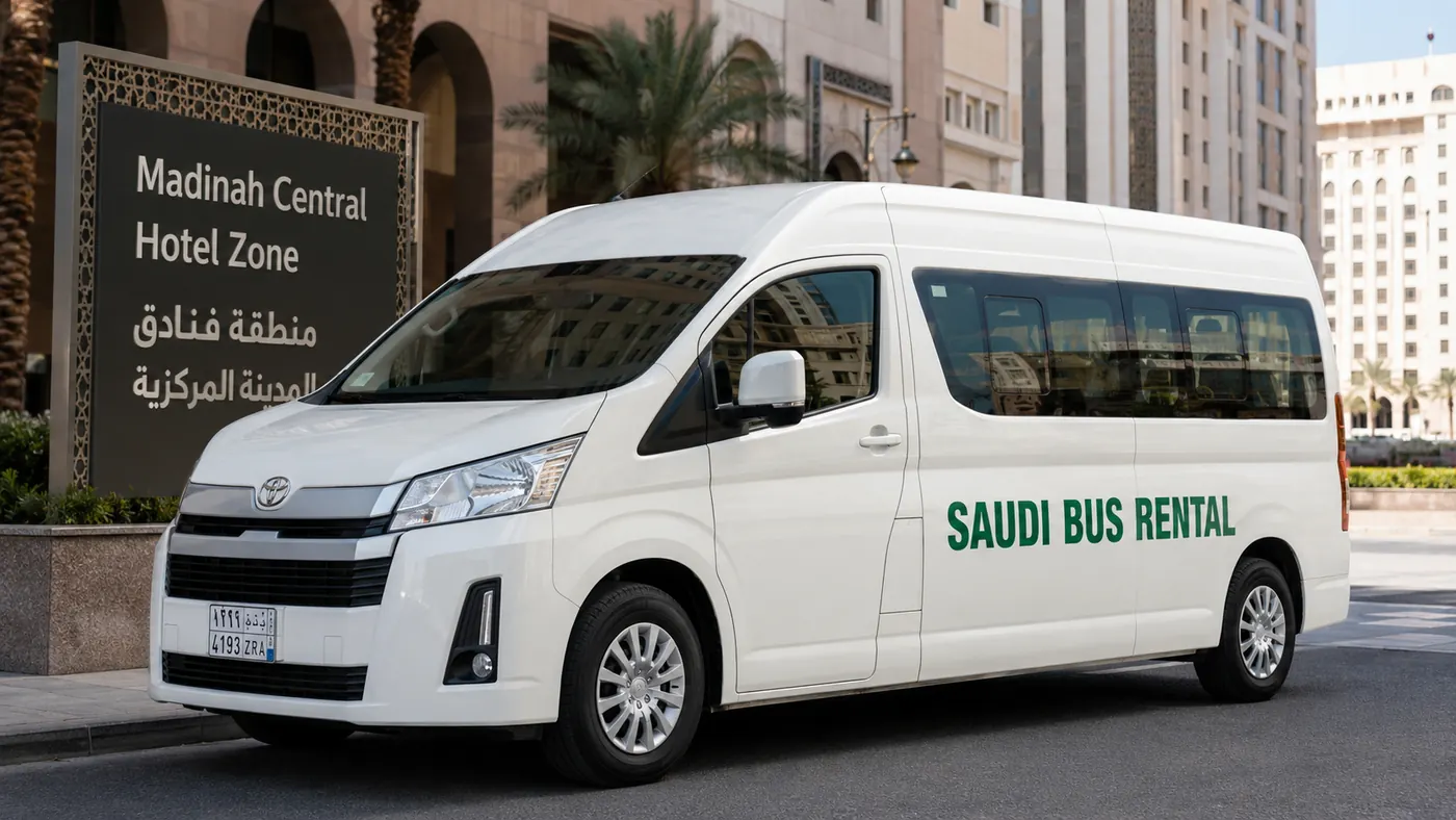 Hotel Van Transfer Saudi Arabia vehicle visual showing route and fleet suitability in Saudi Arabia
