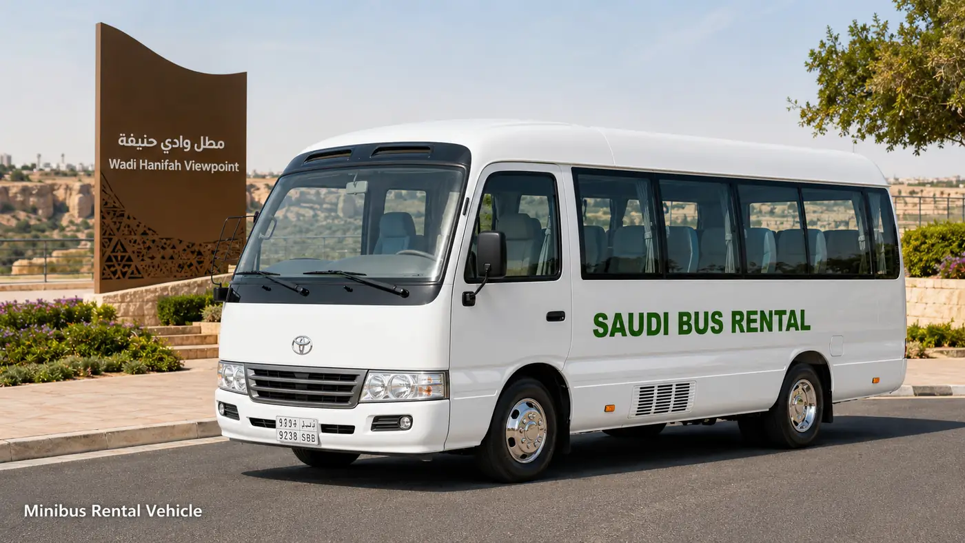 Minibus Rental Saudi Arabia vehicle visual showing route and fleet suitability in Saudi Arabia