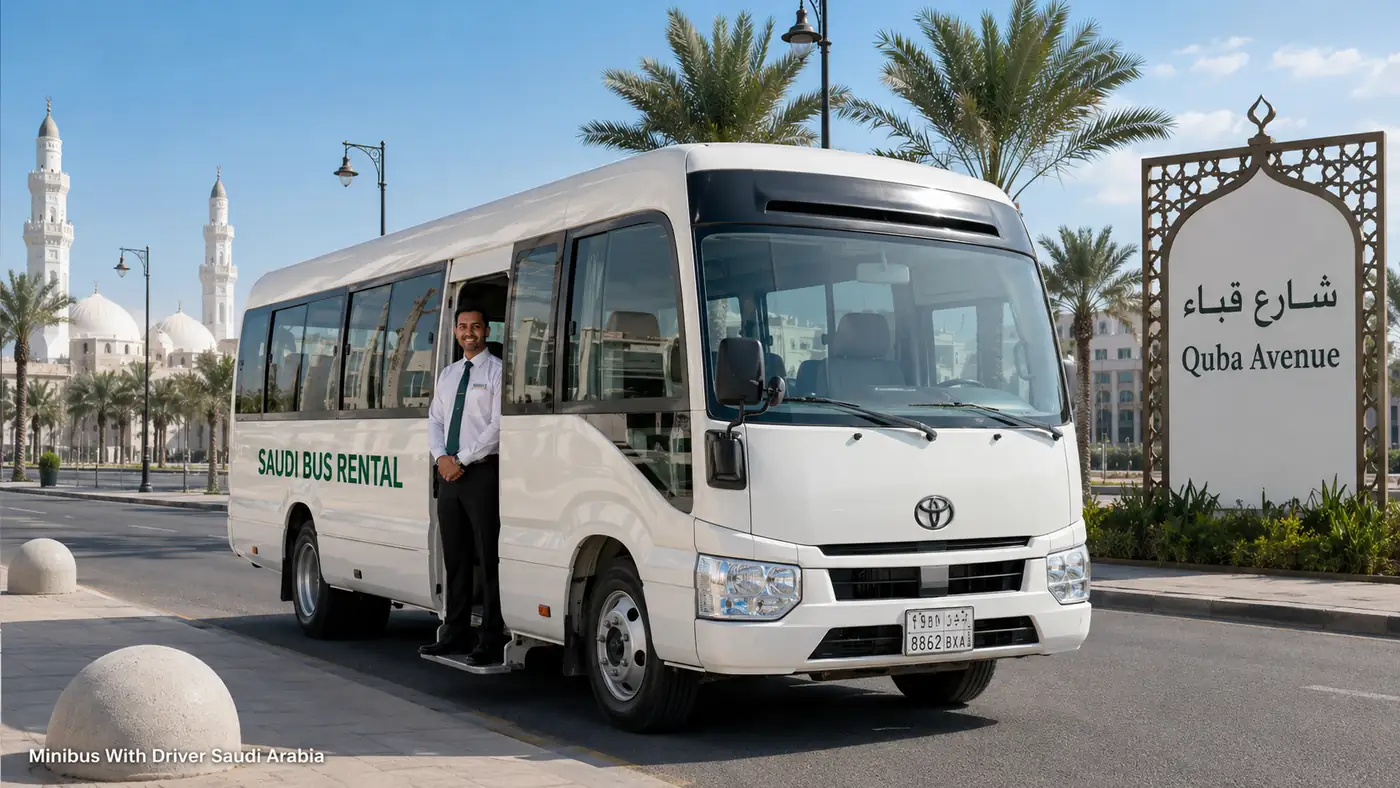 Minibus With Driver Saudi Arabia hero visual for driver-led Saudi passenger transport
