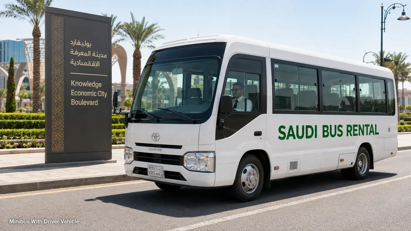 Minibus With Driver Saudi Arabia vehicle visual showing route and fleet suitability in Saudi Arabia