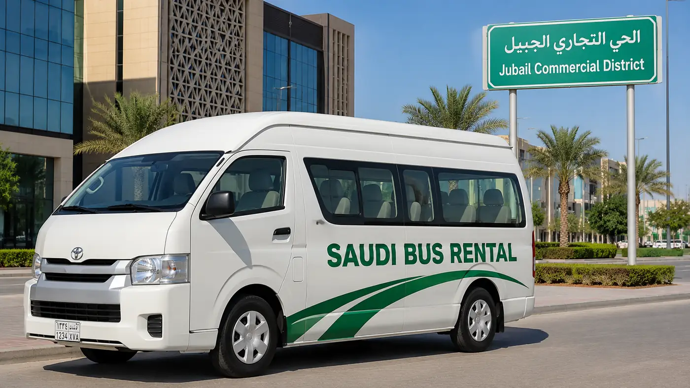 Monthly Van Rental Saudi Arabia hero visual for driver-led Saudi passenger transport