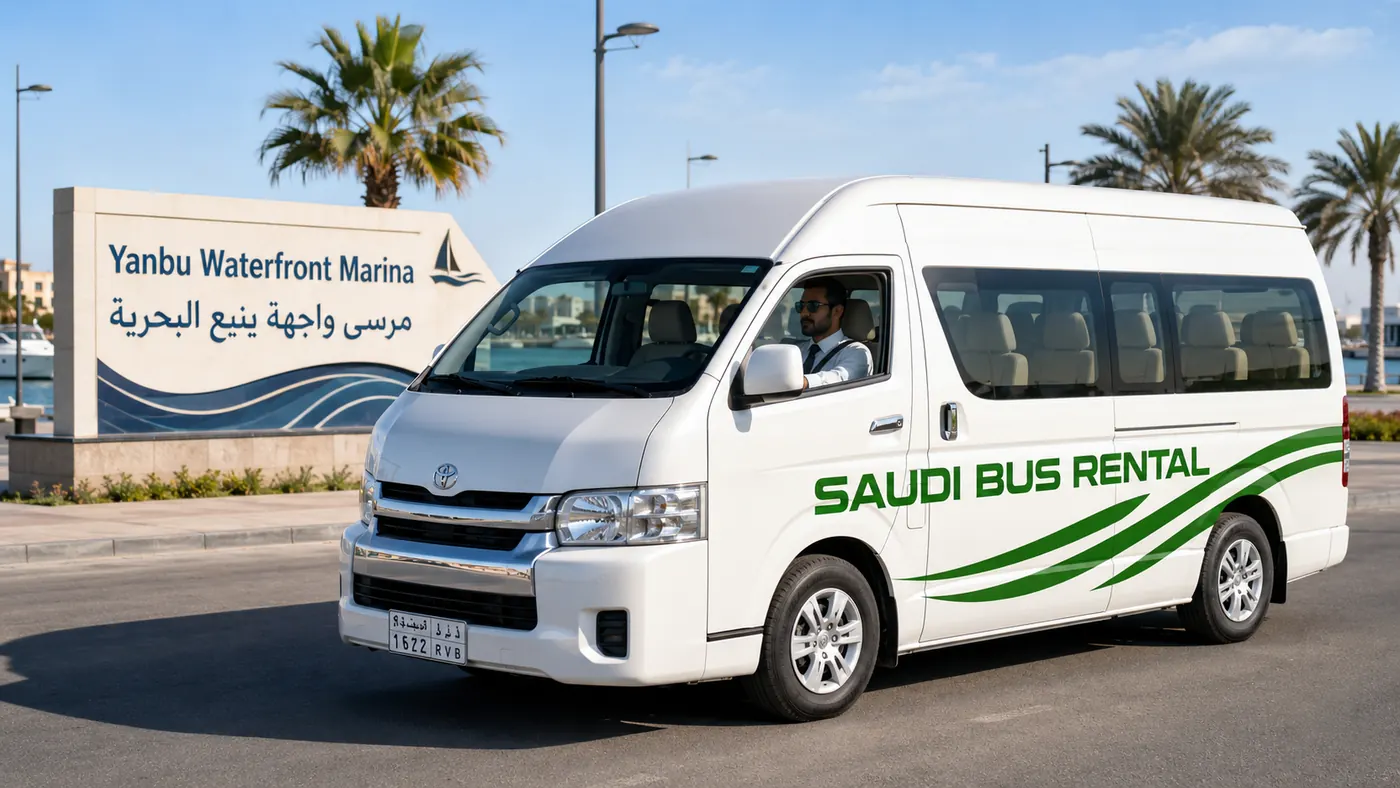 Passenger Van Rental Saudi Arabia hero visual for driver-led Saudi passenger transport