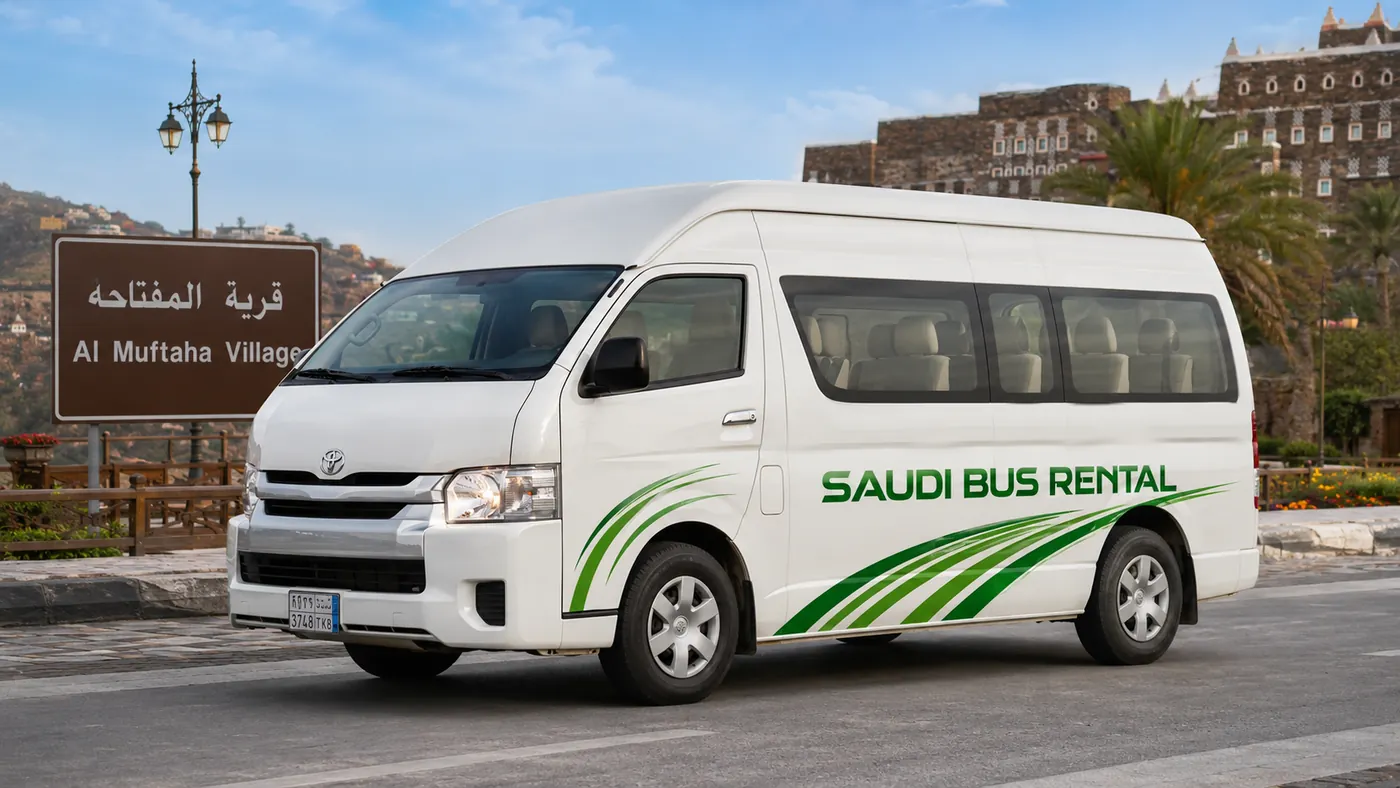 Private Van Transport Saudi Arabia hero visual for driver-led Saudi passenger transport