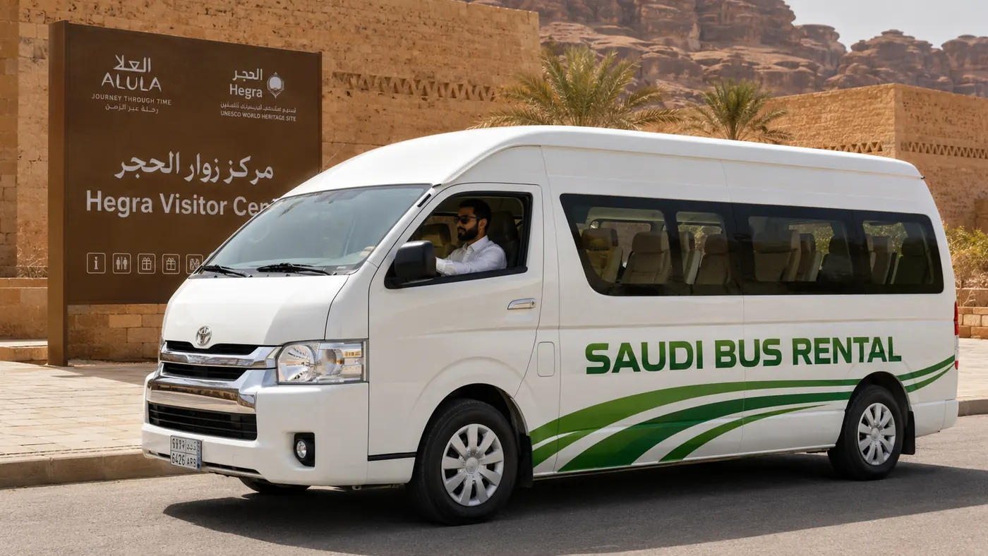 Private Van Transport Saudi Arabia vehicle visual showing route and fleet suitability in Saudi Arabia