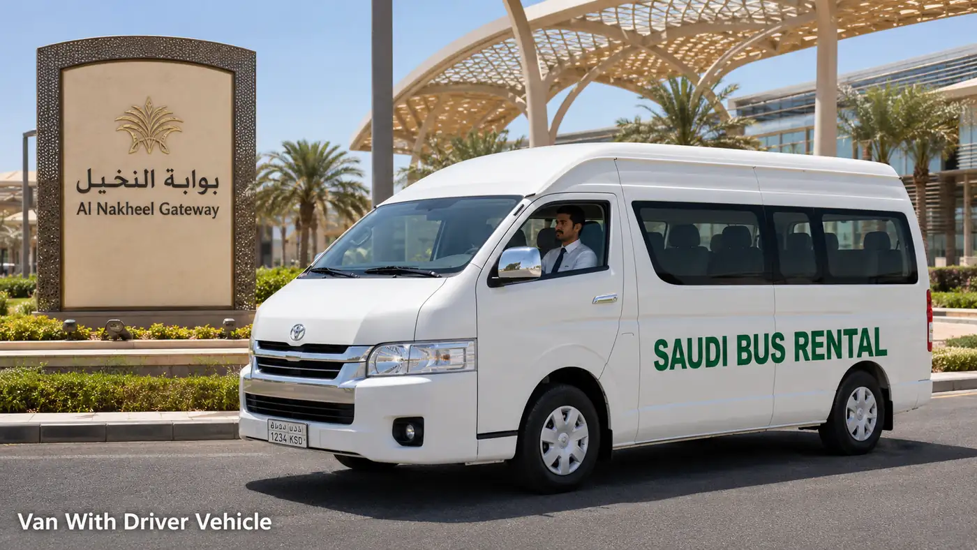 Van With Driver Saudi Arabia vehicle visual showing route and fleet suitability in Saudi Arabia